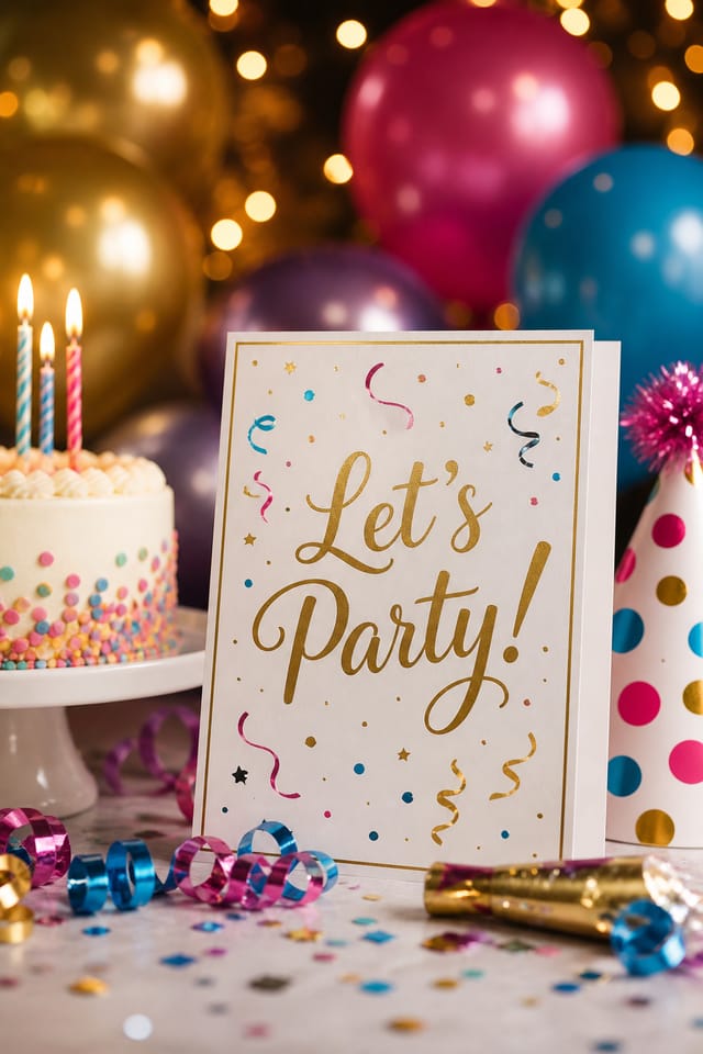 Party Card — photo-realistic style card design