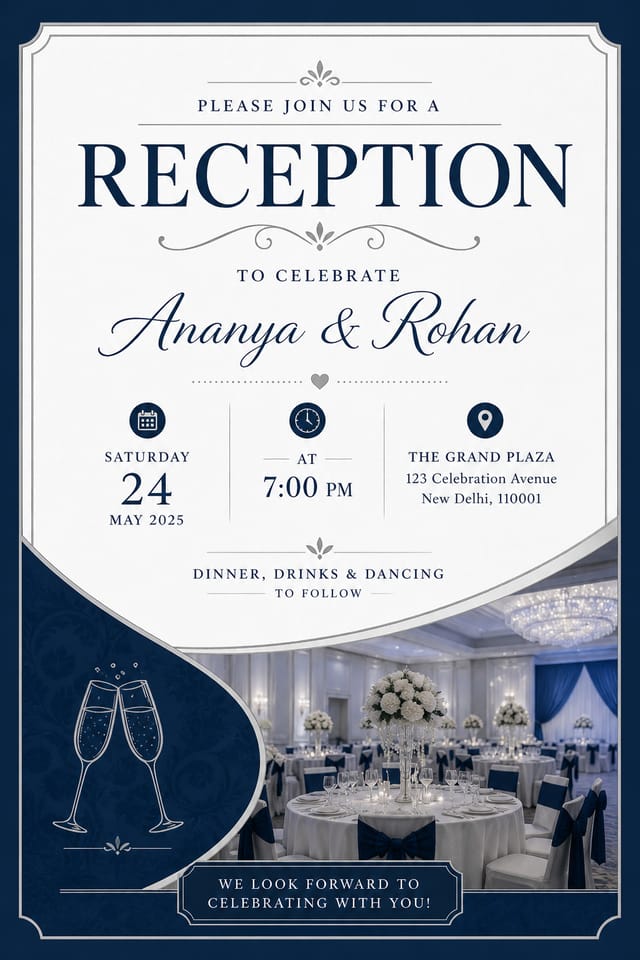 Reception Card — corporate style card design