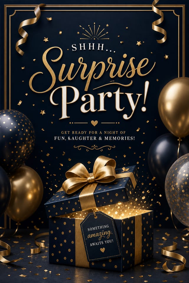 Surprise Party Card — elegant style card design