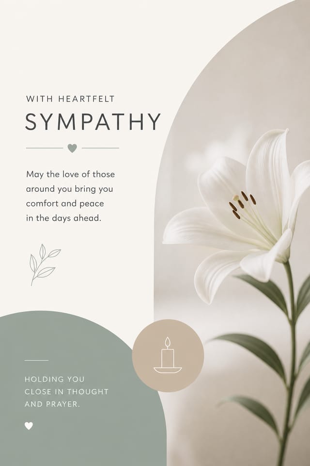Sympathy Card — modern style card design