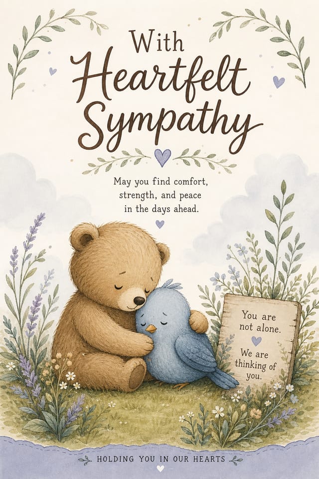 Sympathy Card — illustration style card design
