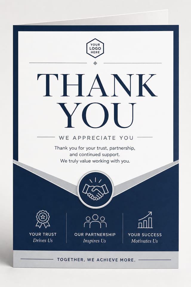 Thank You Card — corporate style card design