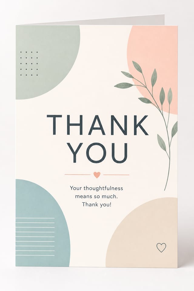 Thank You Card — modern style card design
