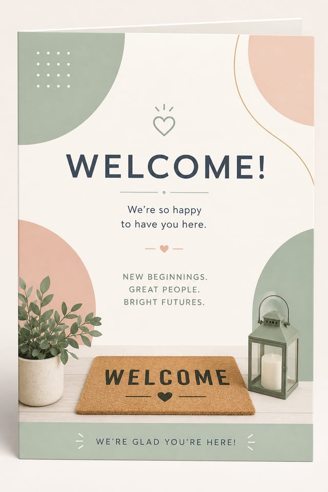 Welcome Card — modern style card design
