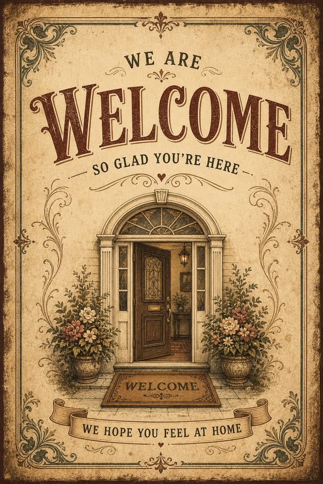 Welcome Card — vintage style card design