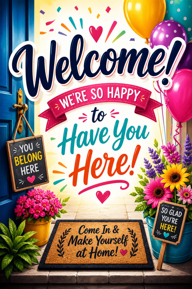 Welcome Card — vibrant style card design