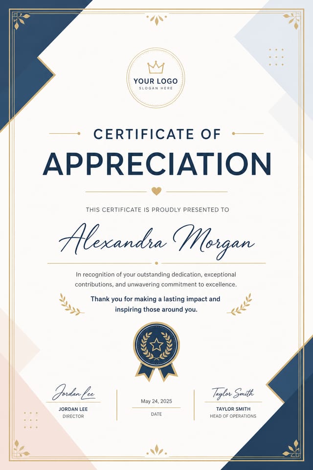 Appreciation Certificate — modern style certificate