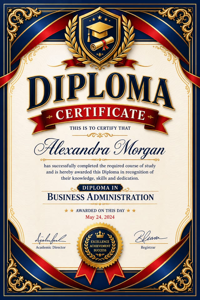 Diplom-Urkunde — vibrant style certificate