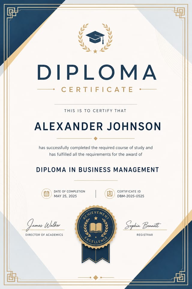 Diplom-Urkunde — modern style certificate