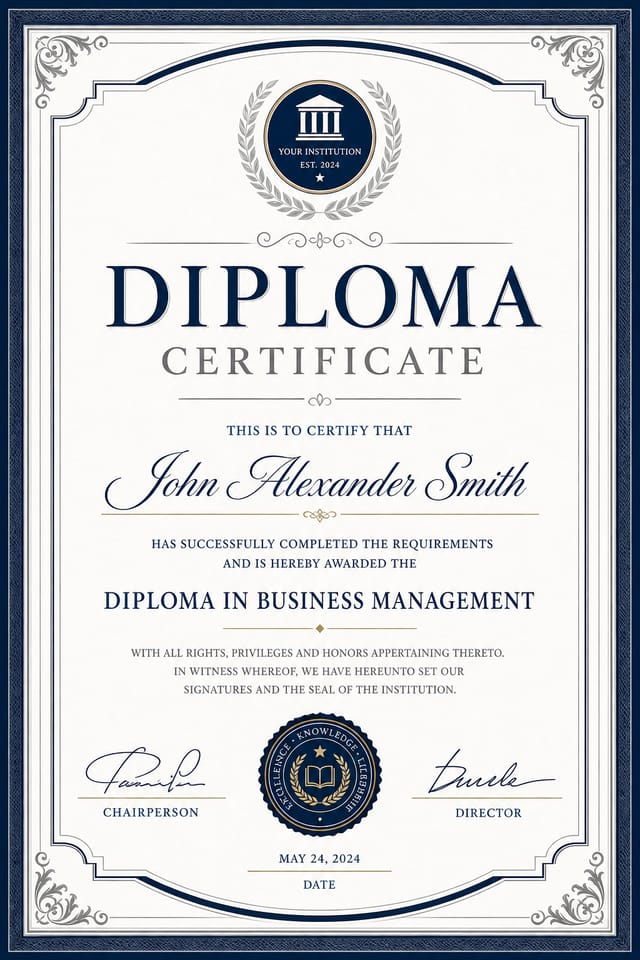 Diplom-Urkunde — corporate style certificate