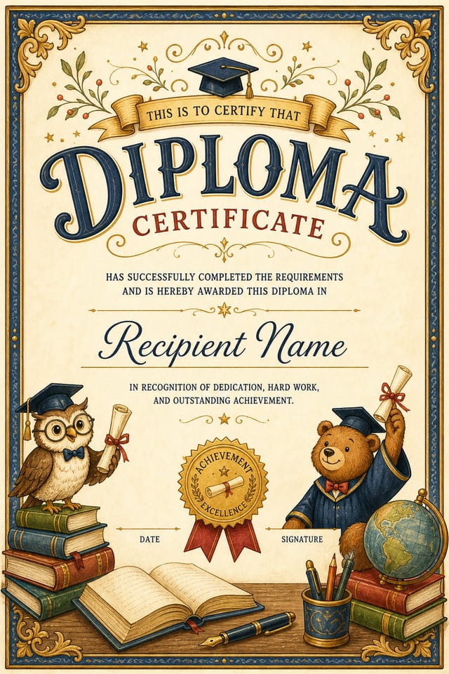 Diplom-Urkunde — illustration style certificate