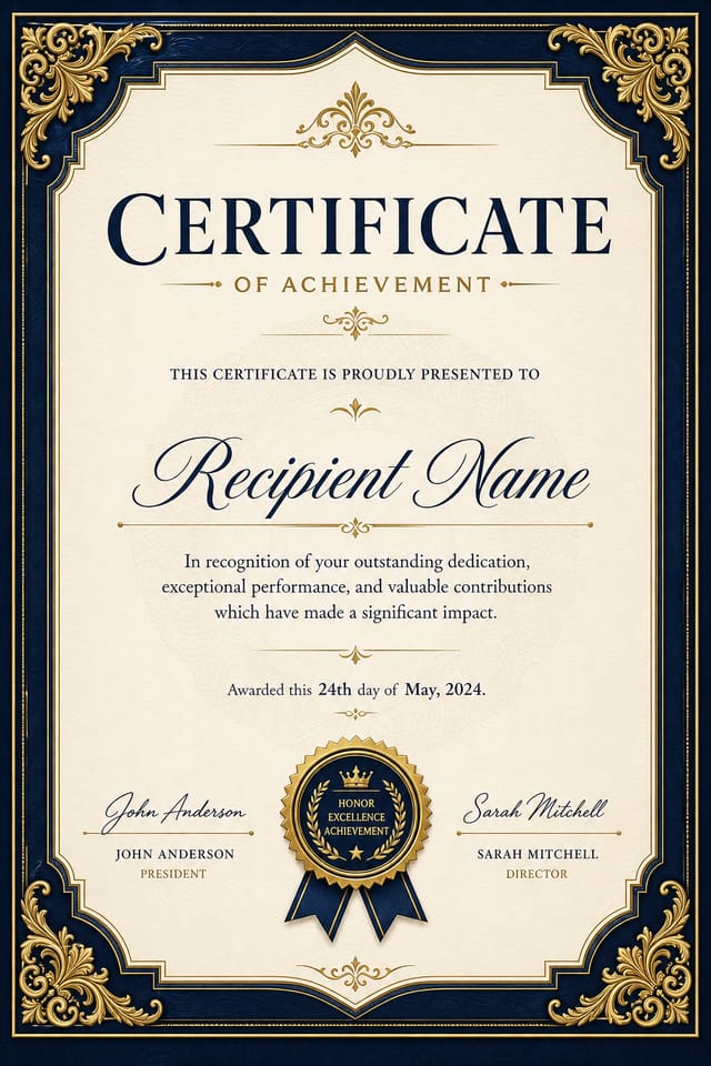 Certificate — elegant style certificate