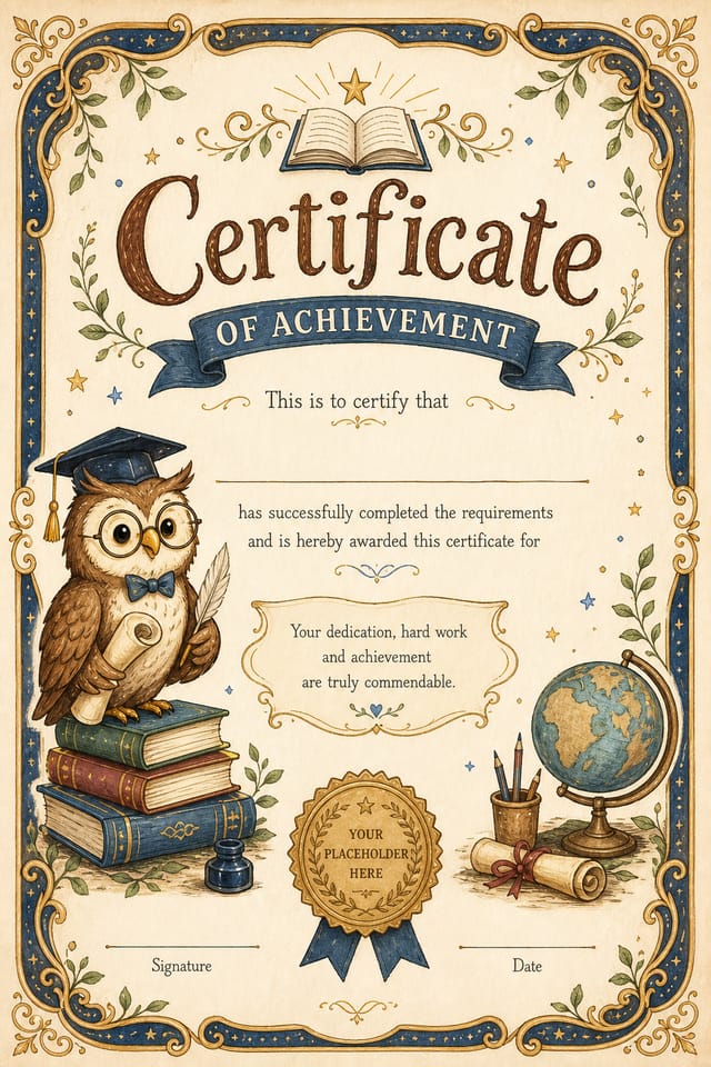Certificate — illustration style certificate