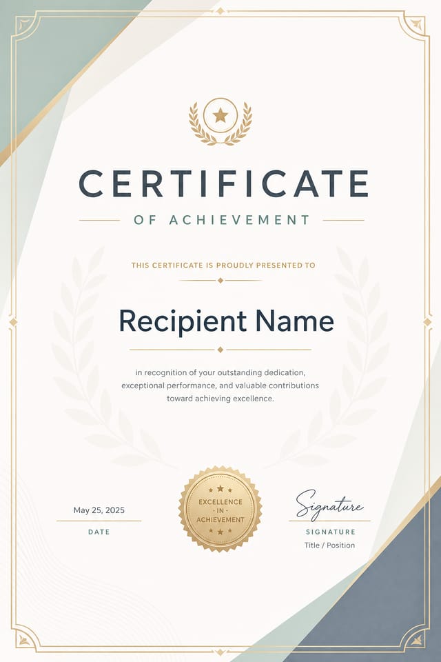 Certificate — modern style certificate