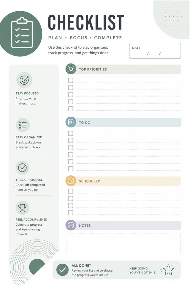 Checklist — modern style checklist