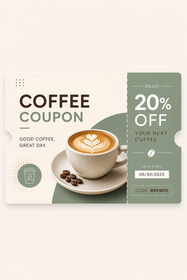 Coffee Coupon — modern style coupon