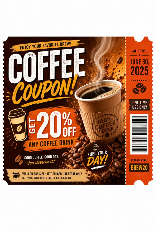 Coffee Coupon — vibrant style coupon