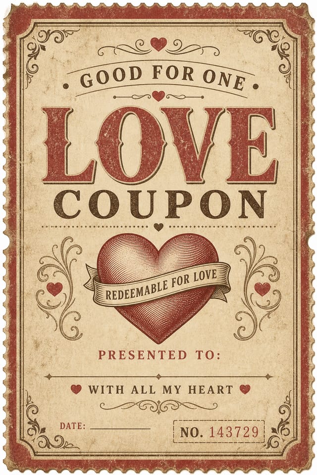 Love Coupon — vintage style coupon