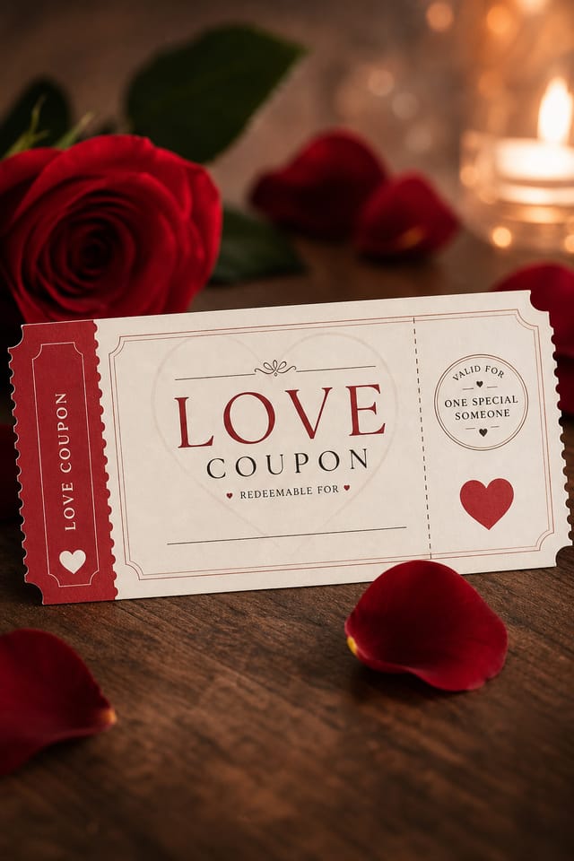 Love Coupon — photo-realistic style coupon