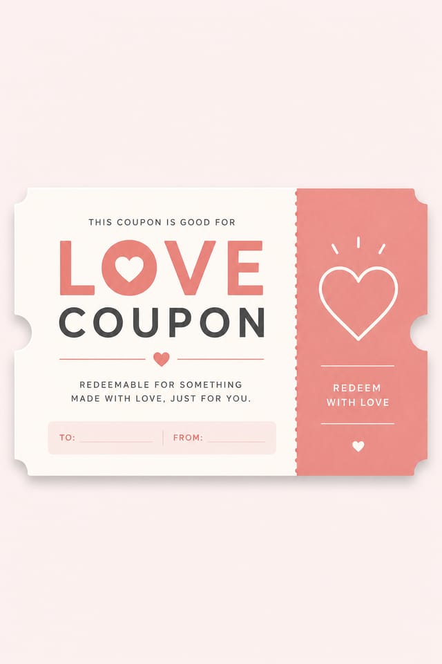 Love Coupon — modern style coupon