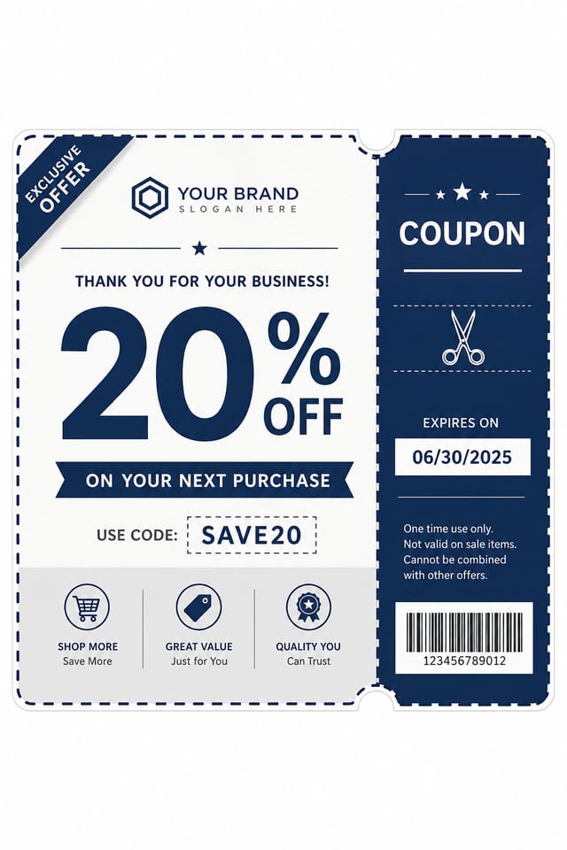 Cupón — corporate style coupon