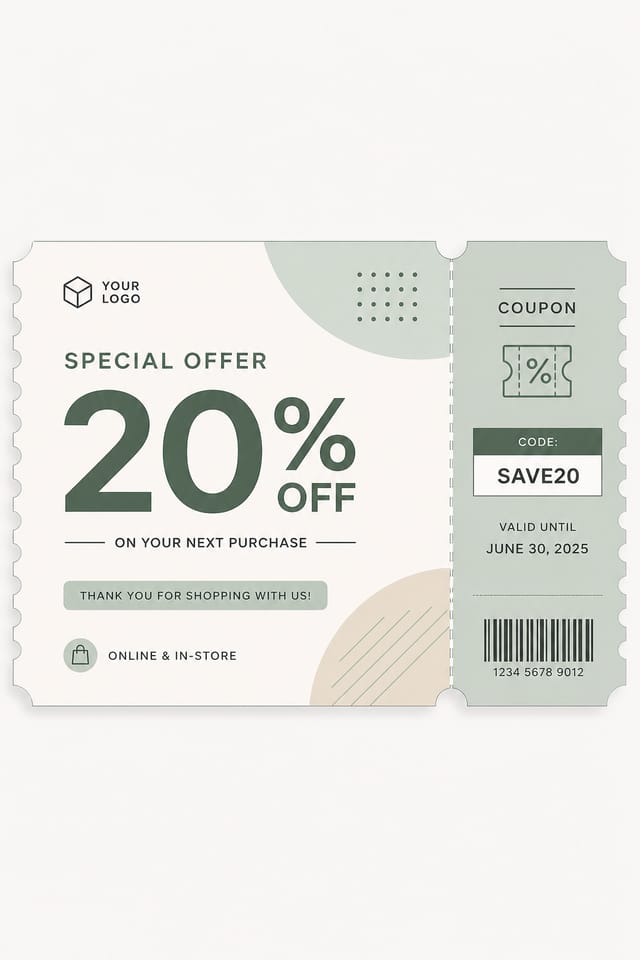 Cupón — modern style coupon
