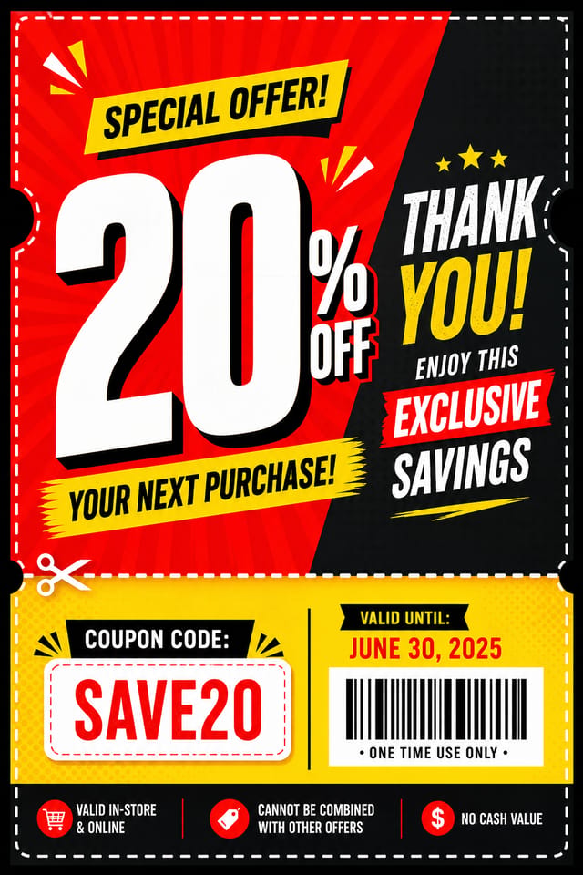 Cupón — vibrant style coupon