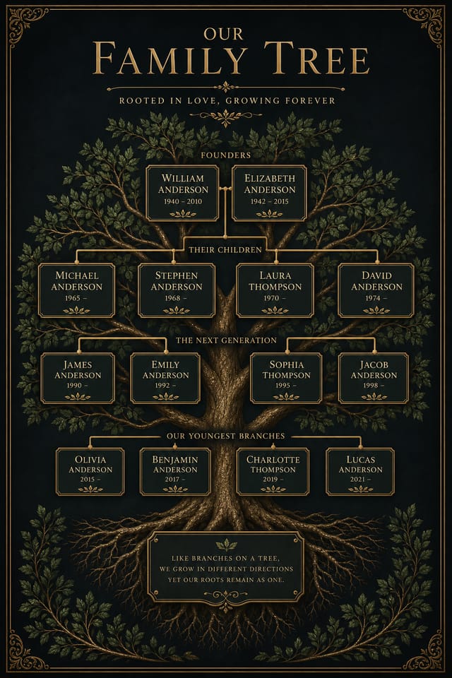 Árbol genealógico — elegant style family tree