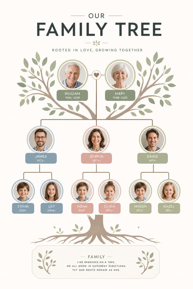 Árbol genealógico — modern style family tree