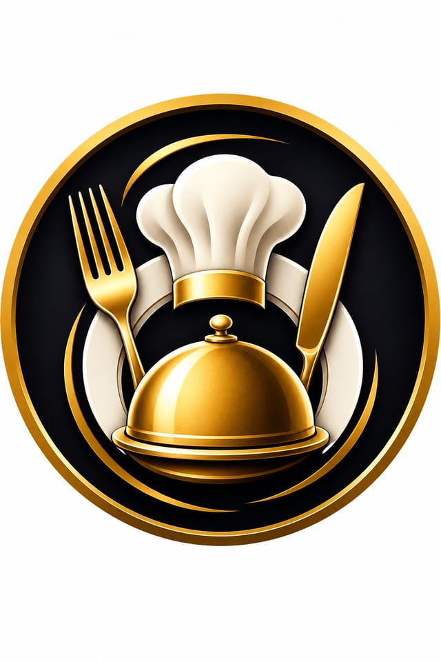 Restaurant Favicon — vibrant style favicon design, featuring culinary imagery, fine dining, elegant typography, warm gold tones