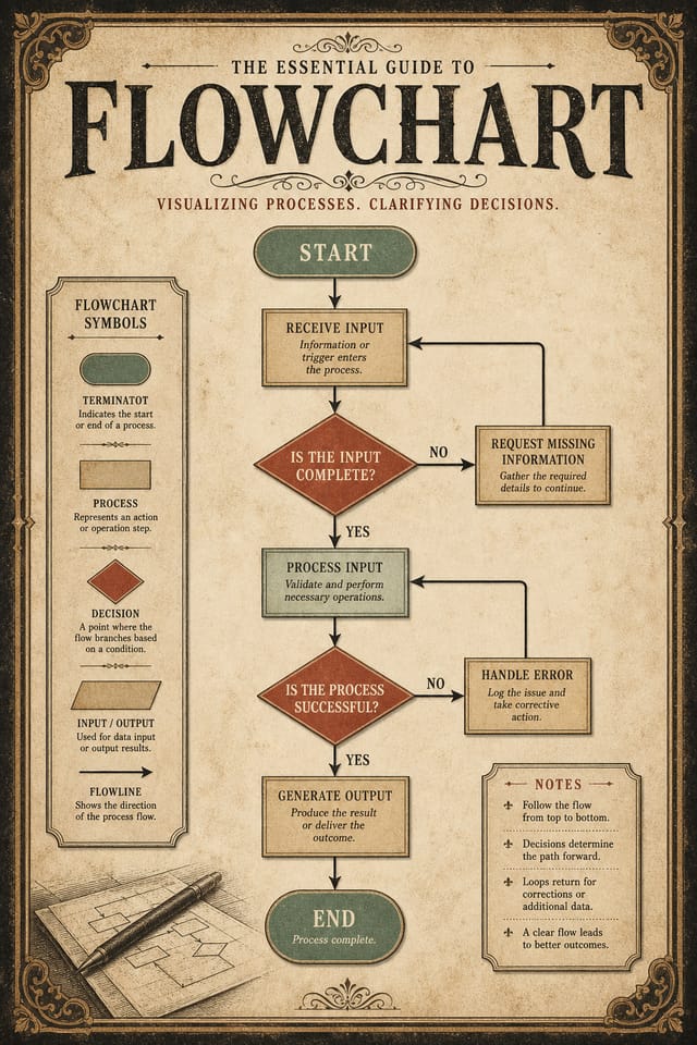 Flowchart — vintage style flowchart