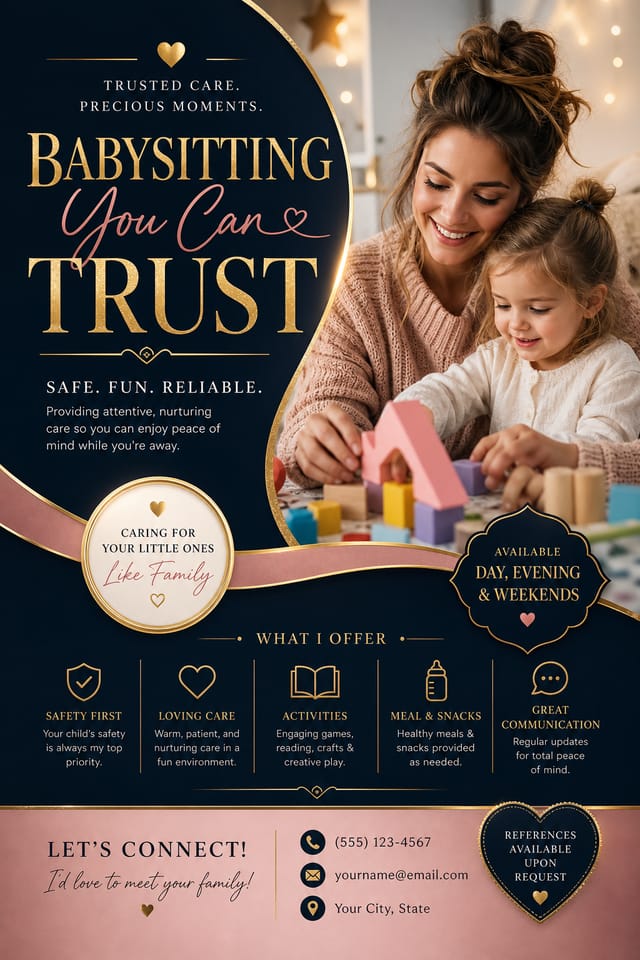 Babysitting Flyer — elegant style flyer