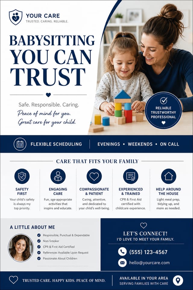 Babysitting Flyer — corporate style flyer