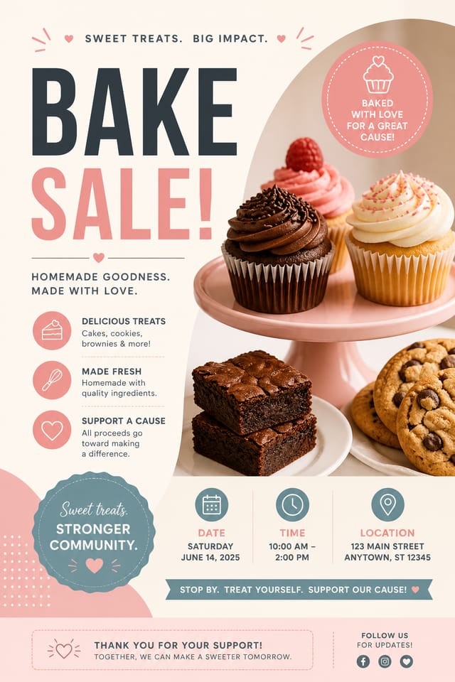 Bake Sale Flyer — modern style flyer