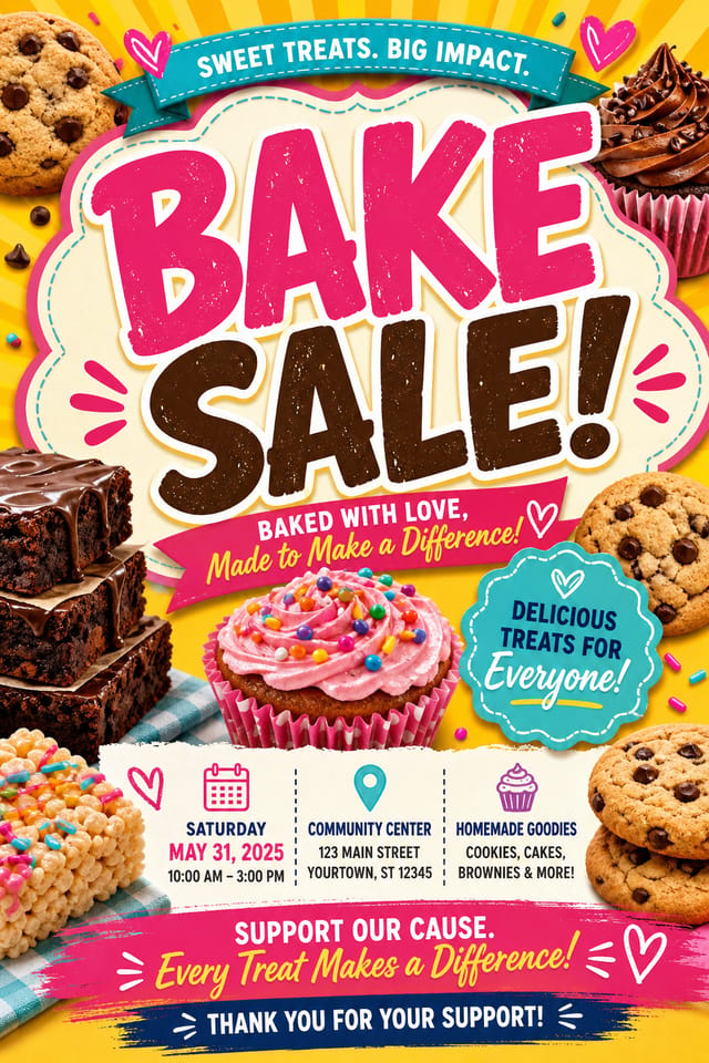 Bake Sale Flyer — vibrant style flyer