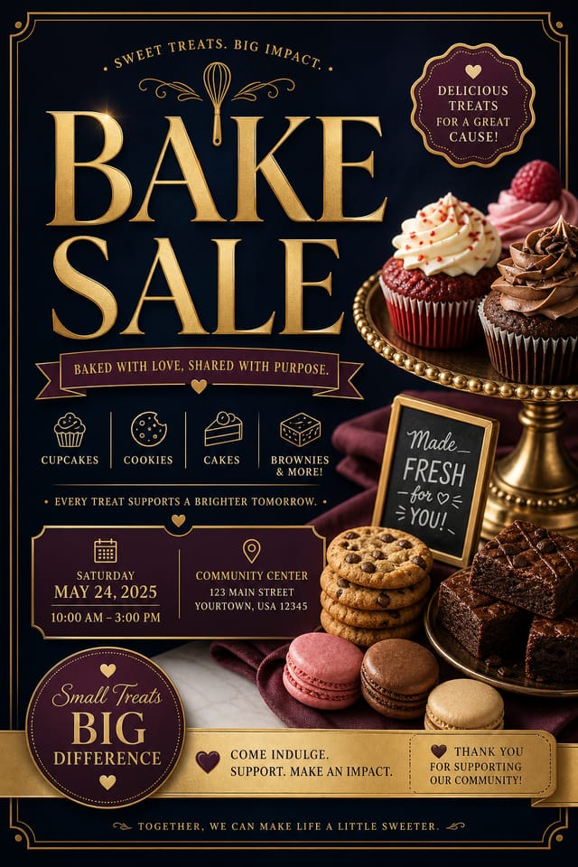 Bake Sale Flyer — elegant style flyer