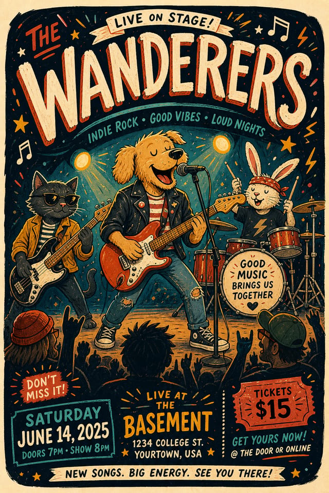Band Flyer — illustration style flyer