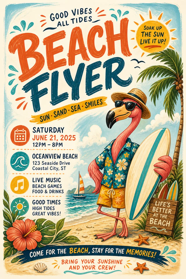 Beach Flyer — illustration style flyer
