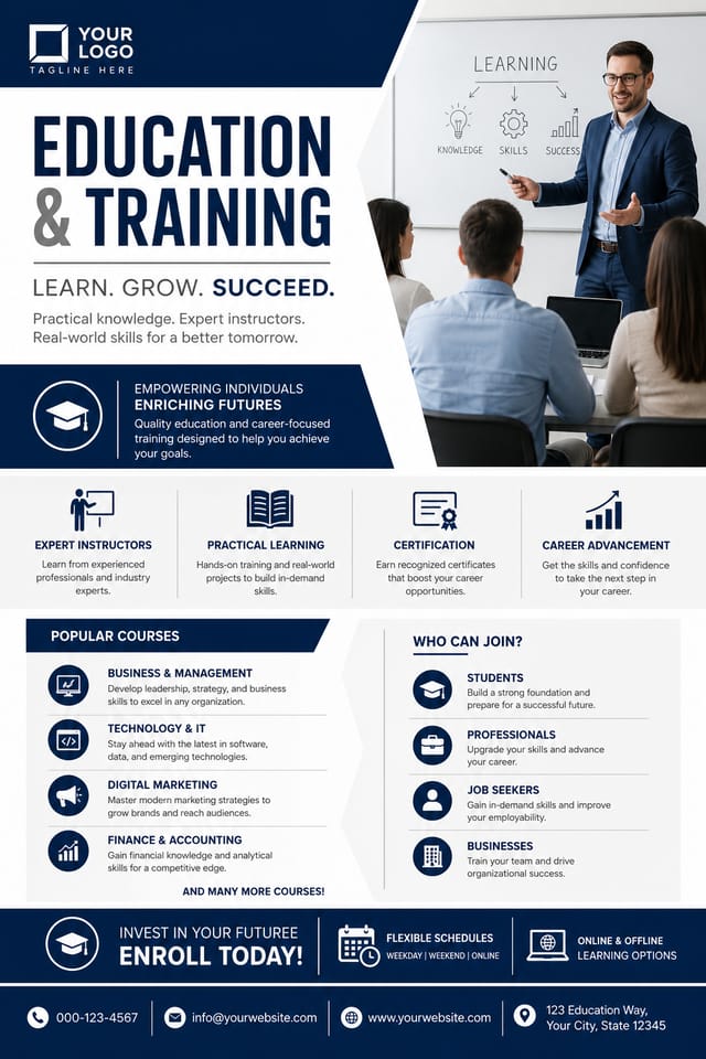 Education & Training Flyer — corporate style flyer