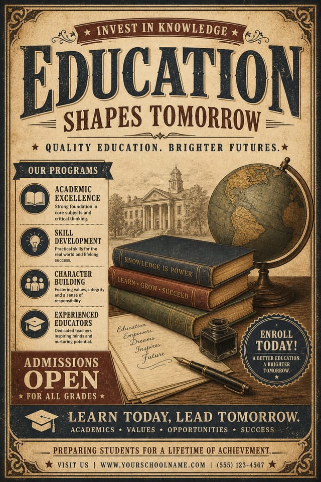 Education Flyer — vintage style flyer