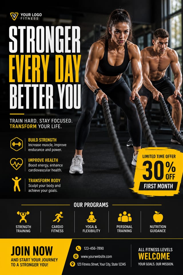 Fitness Flyer — photo-realistic style flyer
