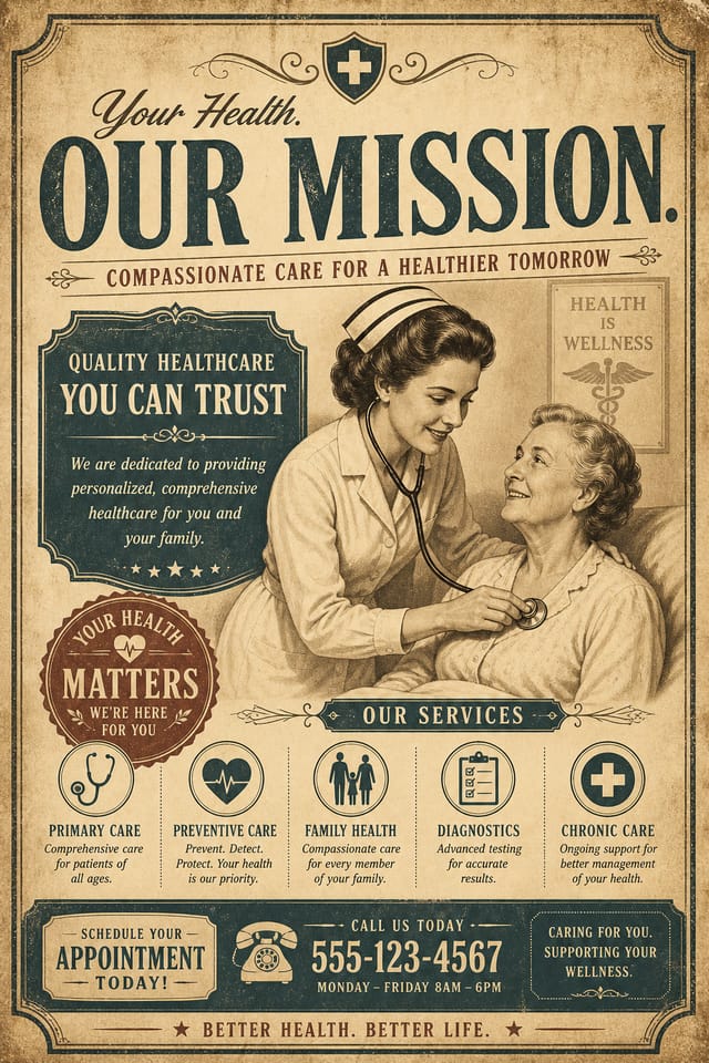 Healthcare Flyer — vintage style flyer