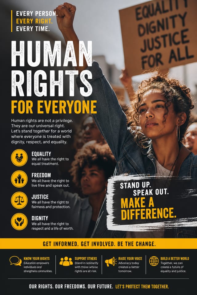 Human Rights Flyer — photo-realistic style flyer