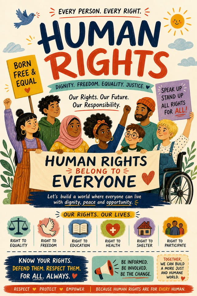 Human Rights Flyer — illustration style flyer