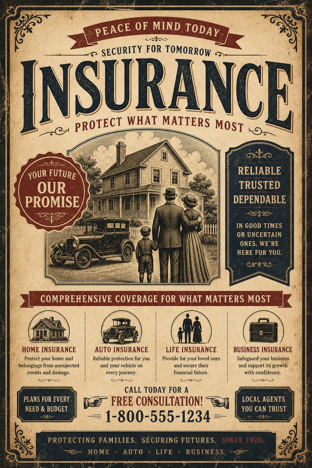 Insurance Flyer — vintage style flyer