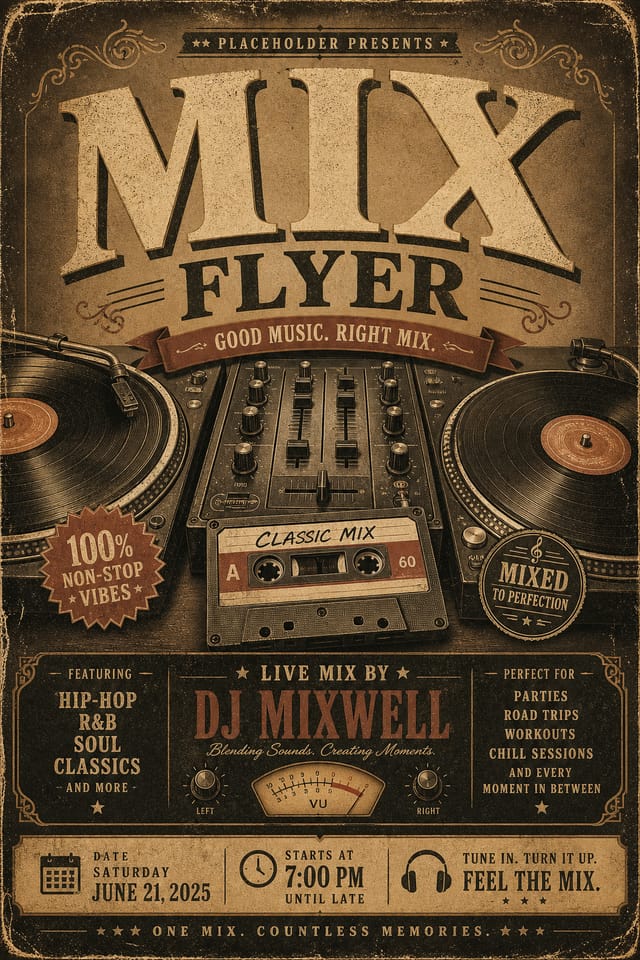 Mix Flyer — vintage style flyer