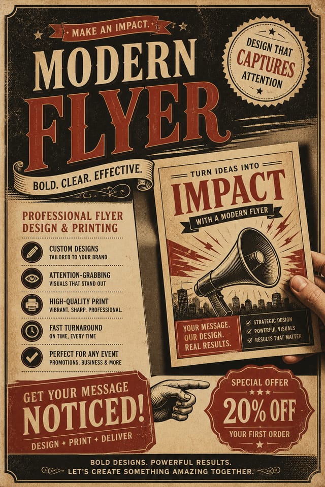 Modern Flyer — vintage style flyer