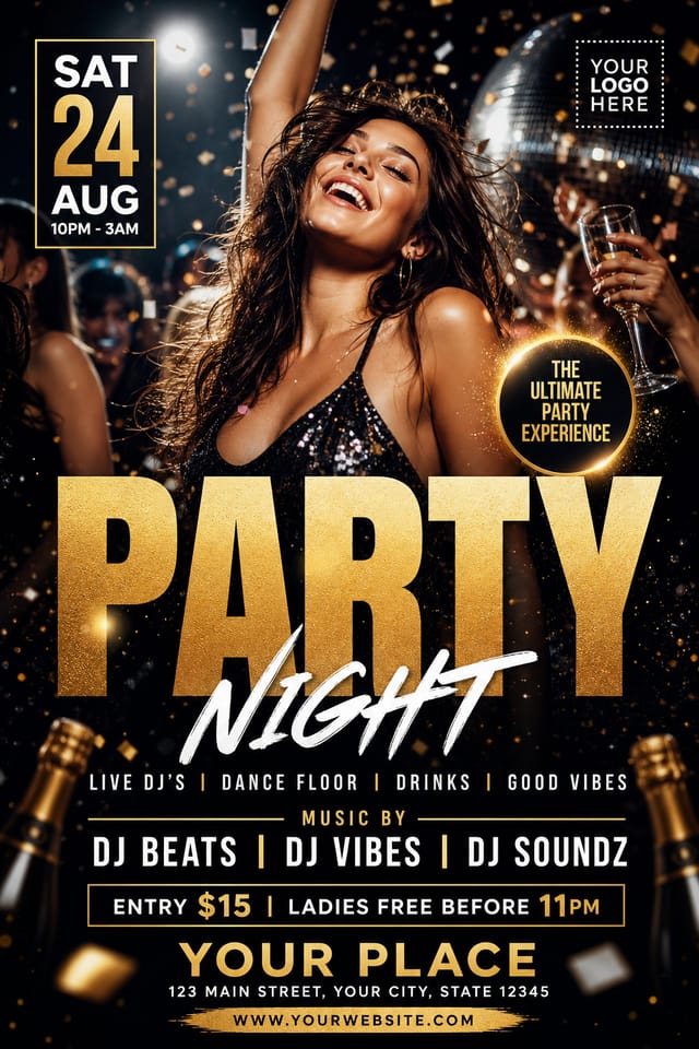 Party Flyer — photo-realistic style flyer