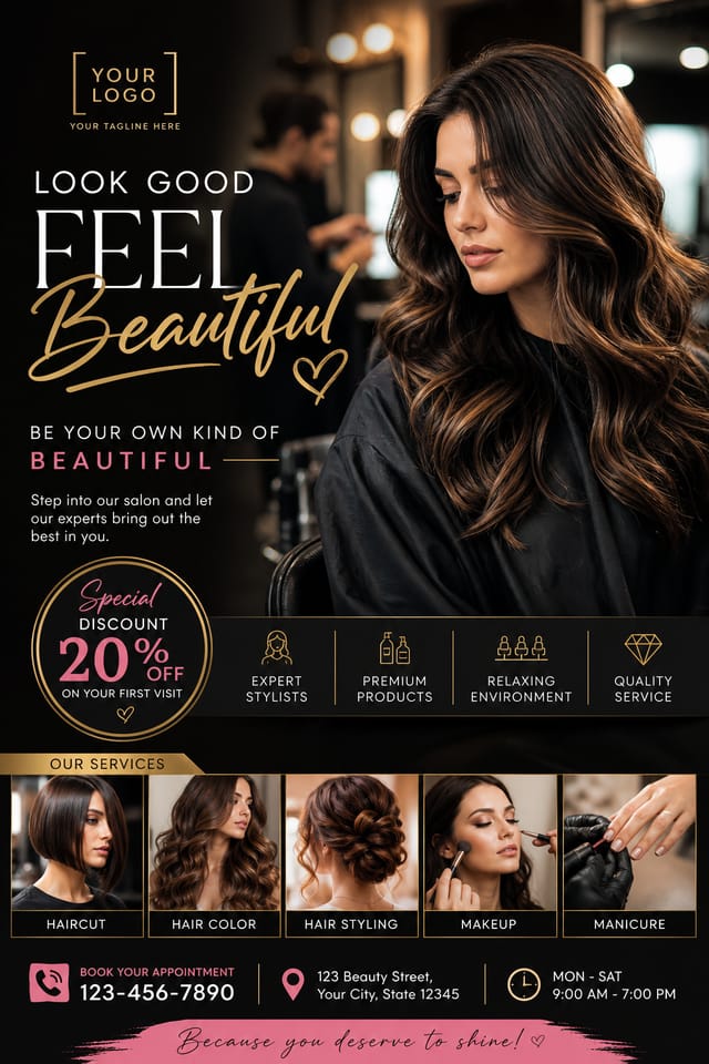 Salon Flyer — photo-realistic style flyer