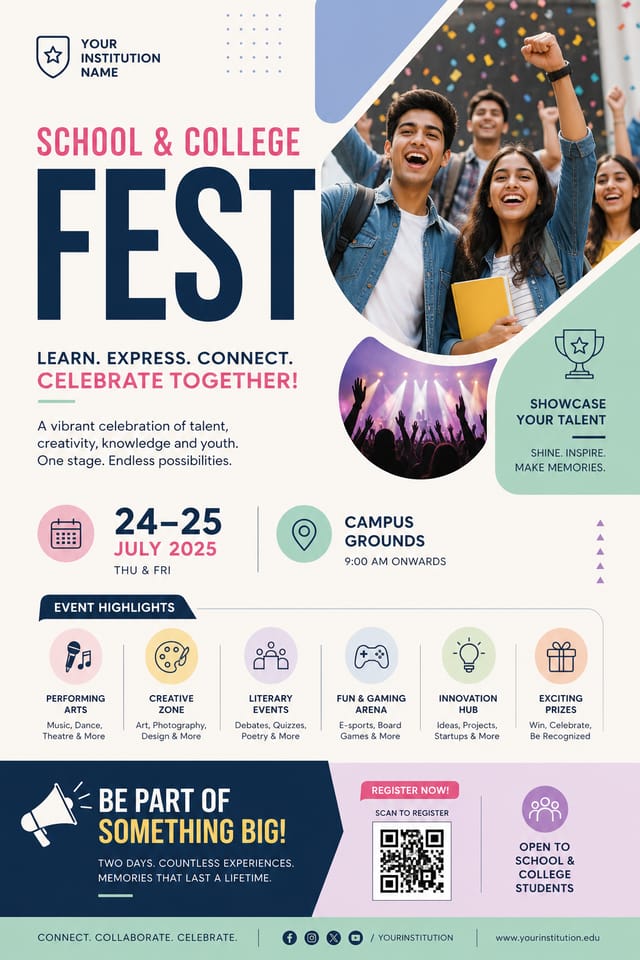 School & College Fest Flyer — modern style flyer